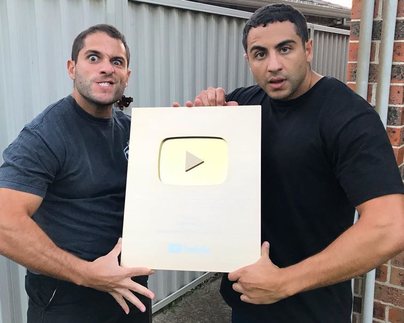 Theodore Saidden and his brother Nathan Saidden with Youtube Silver Play Button