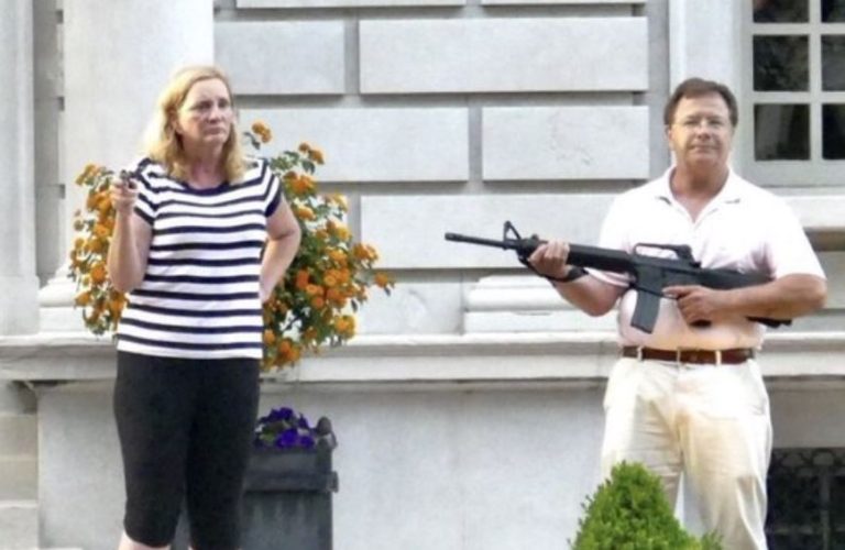 St. Louis Couple Mark & Patricia McCloskey Pull Guns on Protesters!!