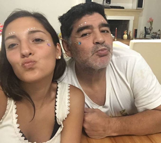 Jana Maradona with father Diego Maradona