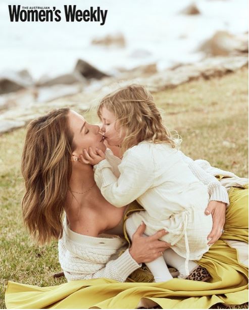 Kate Ritchie with her baby