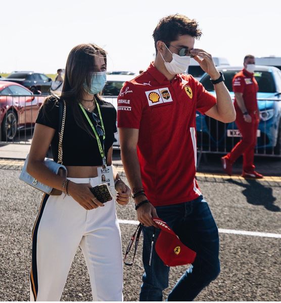 Charles Leclerc with his girlfriend Charlotte Sine
