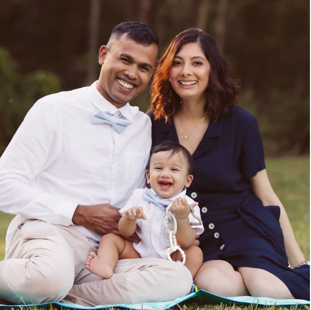 Vivian Lobo with his wife Ramona Lucille and son