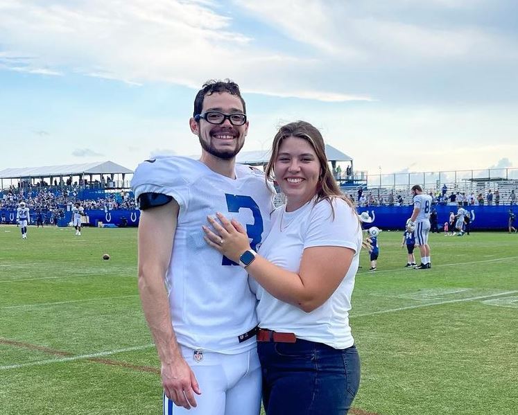 Colts kicker Rodrigo Blankenship and fiancée Logan Harrell