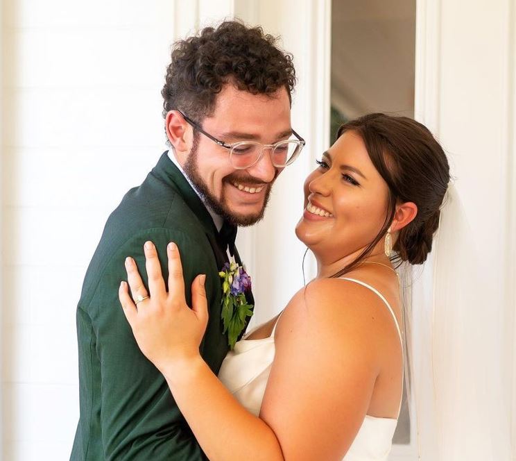 Rodrigo Blankenship with his wife Logan Harrell at theri wedding