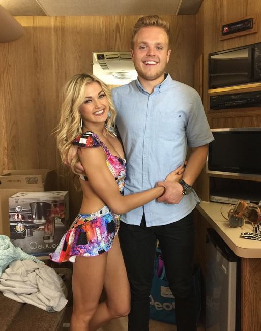 Samuel Cusick with his wife Lindsay Arnold
