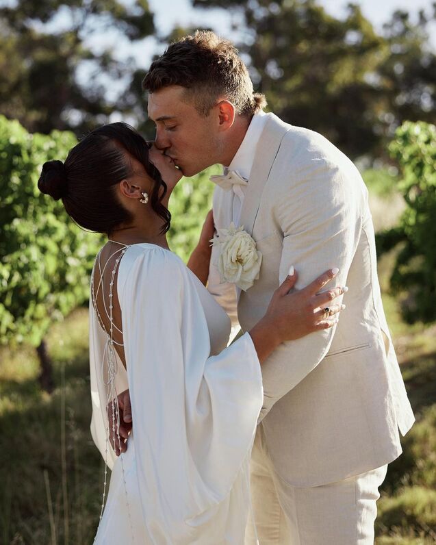 Patrick Cripps wedding picture with his wife