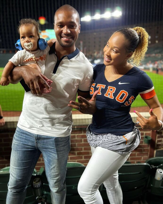 Darren M. Haynes with his wife and daughter