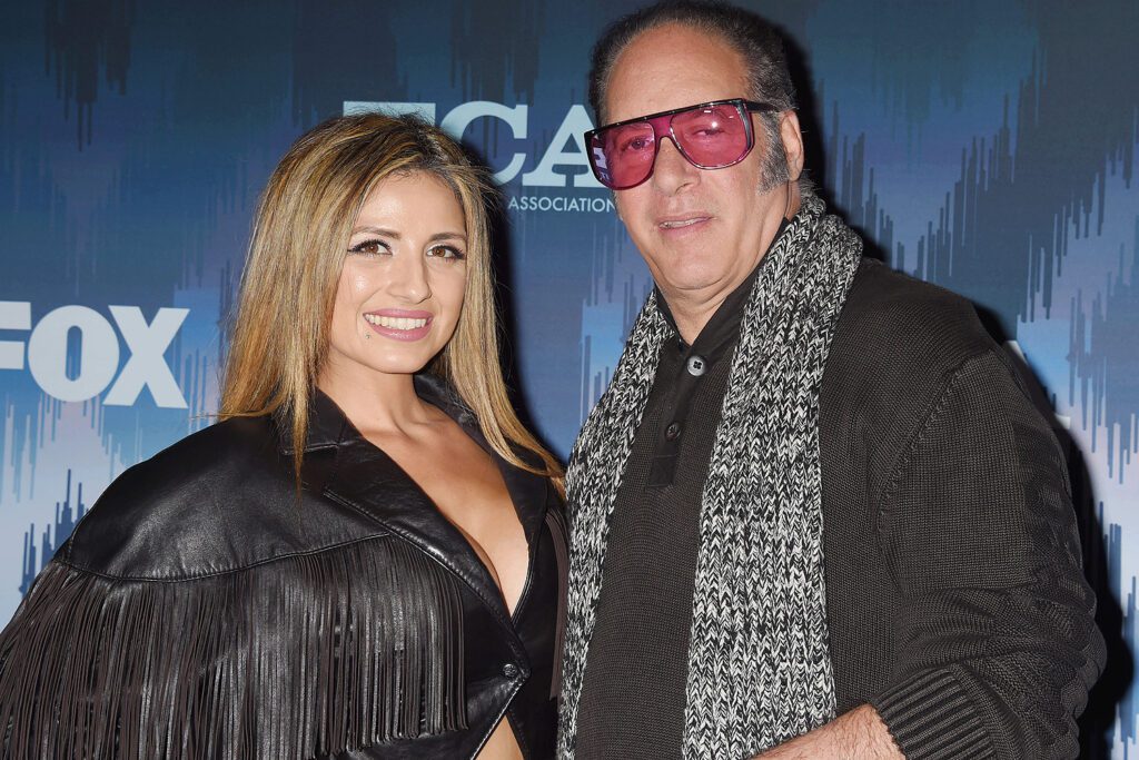 comedian Andrew Dice Clay and Valerie Vasquez attend the 2017 Winter TCA Tour