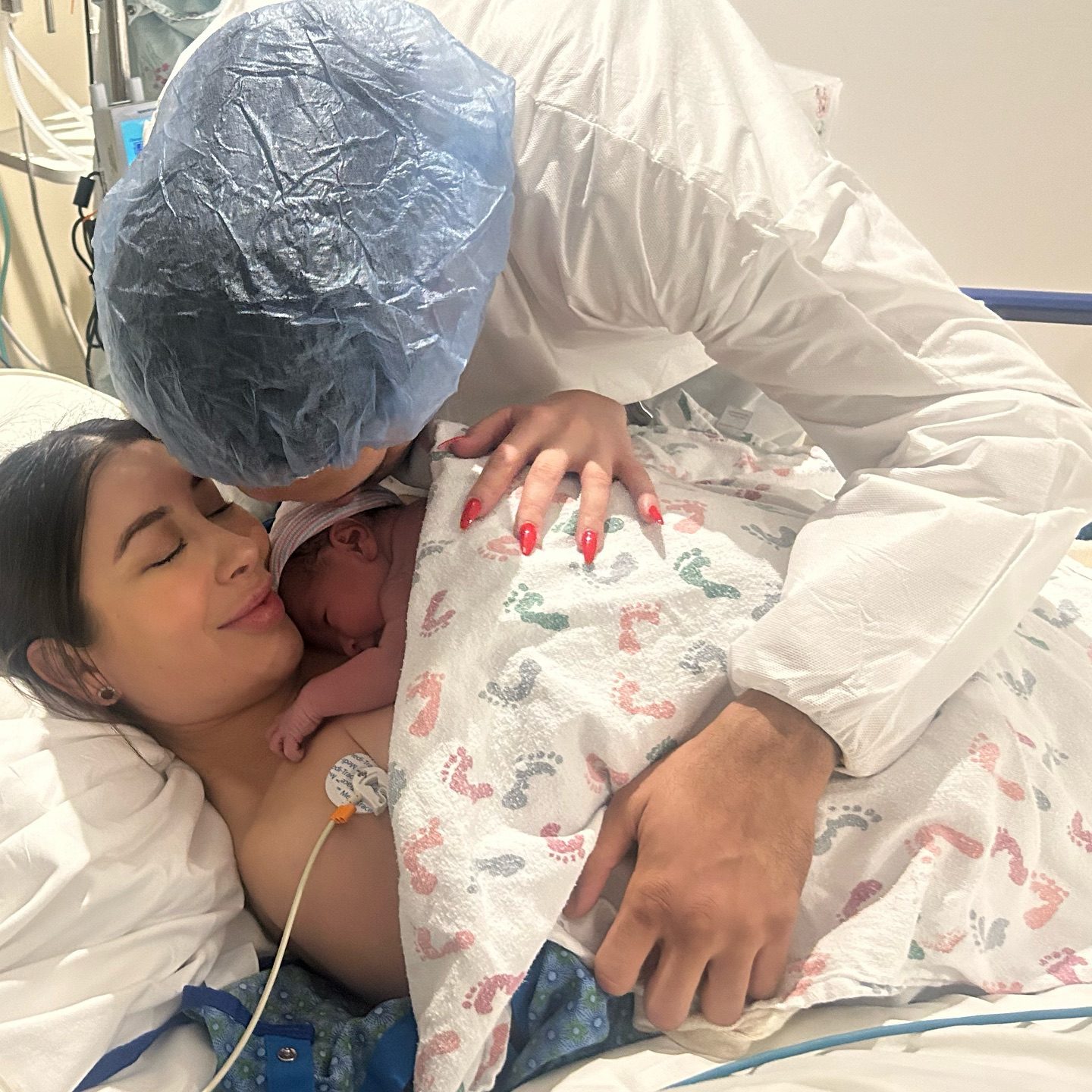 Karina and David with their Newly born daughter