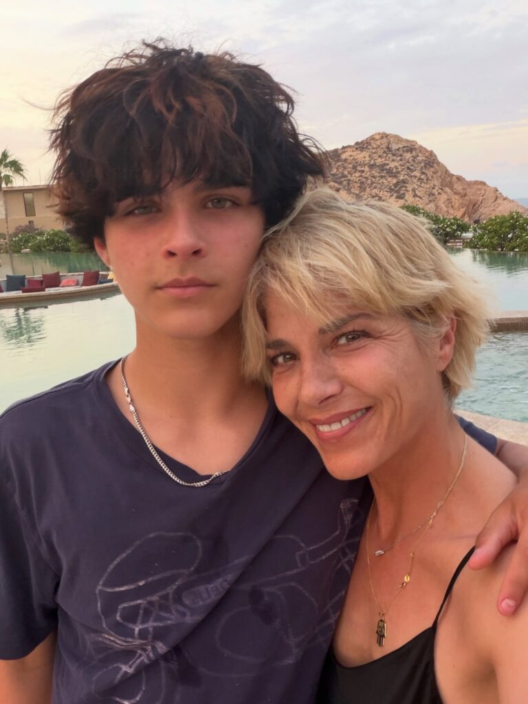 Selma Blair with her son